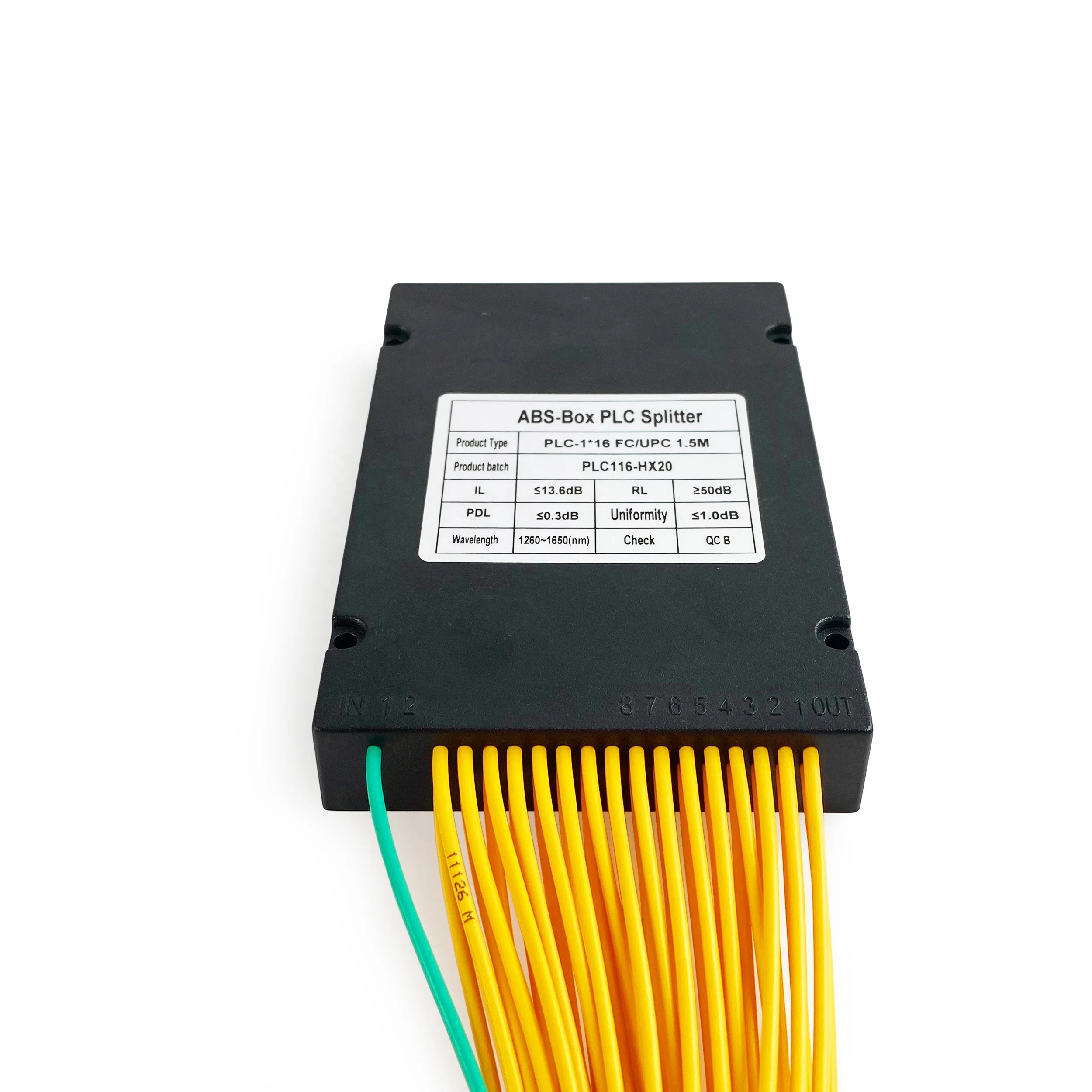 FTTH  1*16 1*32  ABS Box Type PLC Splitter with FC/UPC Connector 2.0mm/3.0mm G657A1-boxintelecom