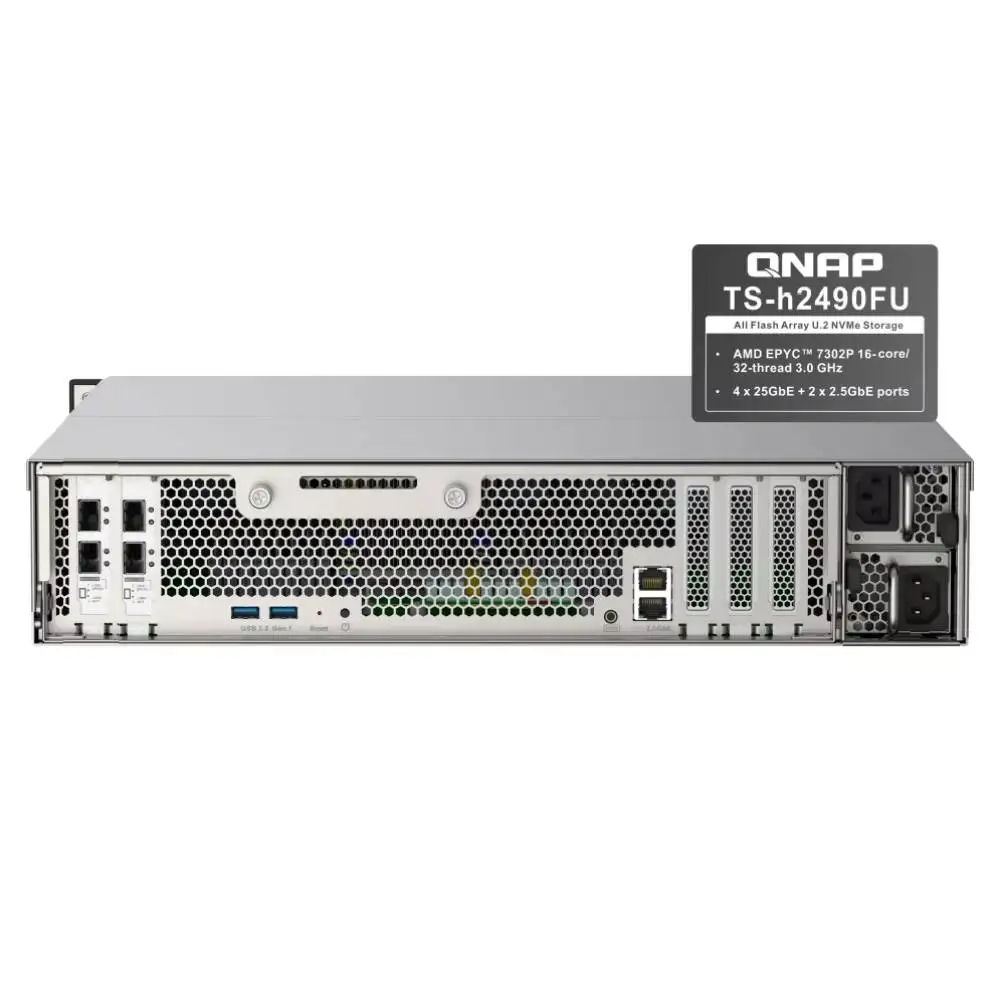 High-performance and Cost-effective NVMe All-flash Array QNAP TS-h2490FU NAS Server Storage 5