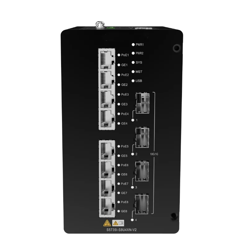 S5735I-S8U4XN-V2 98012066 Managed 10G SFP POE Network Ethernet switch with 8*10/100/1000base-T Ports, 4*10ge SFP+ Ports 0