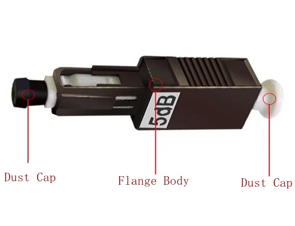MU/UPC 3DB / 5dB Fiber Optic Attenuator - Male to Female Fixed Flange Type Optical Attenua