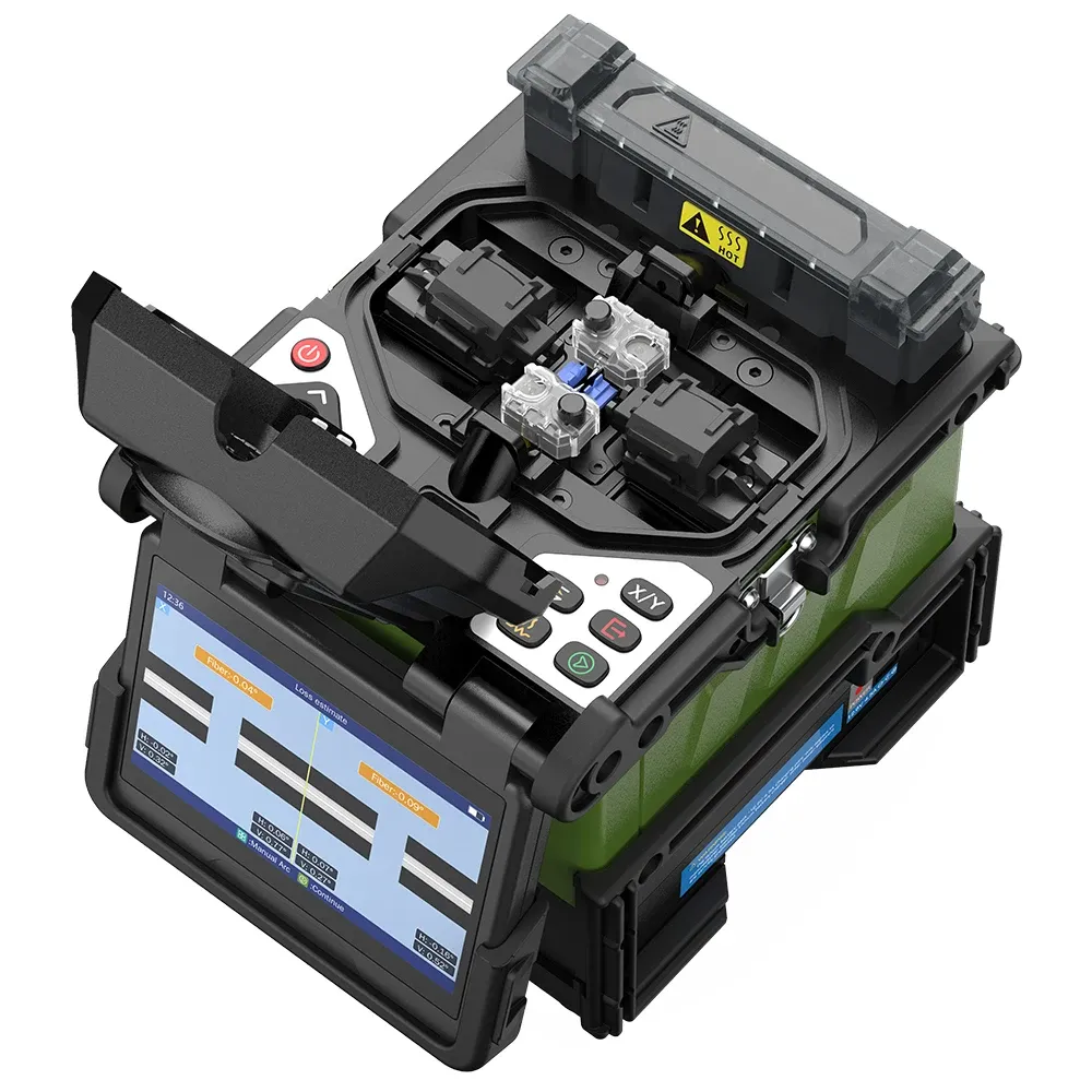Original Komshine FX39 Trunk Fusion Splicer Six Motors Core to Core Alignment Spanish French Portuguese 9 Languages-boxintelecom