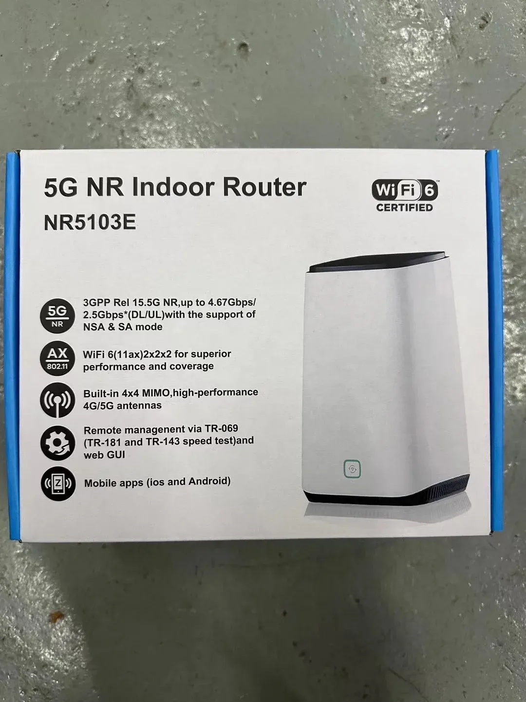 Zyxe NR5103 5G Router CPE 4.67 Gbps Easy Mesh Wireless 5G Modem 4*4 MiMo WiFi6 5G Router w