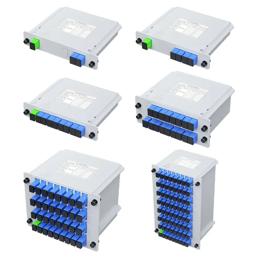 1X2 to 1X16 PLC Optical Fiber Spliter for FTTH WiFi 1310nm Wavelength Used in Outdoor 4G N