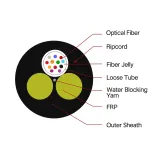 ASU Series Self-Supporting Fiber Optic Cable 2 Core HDPE Sheath FRP Strength 80/100/120m S