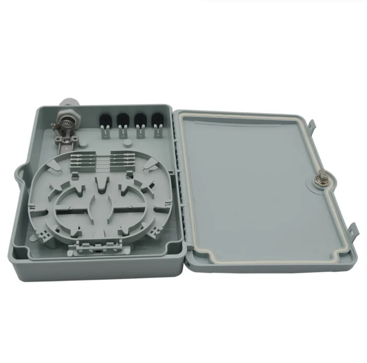 IP67 FTTH 4 Port Fiber Optic Termination Box with 1*4 PLC Splitter, Outdoor ABS Waterproof