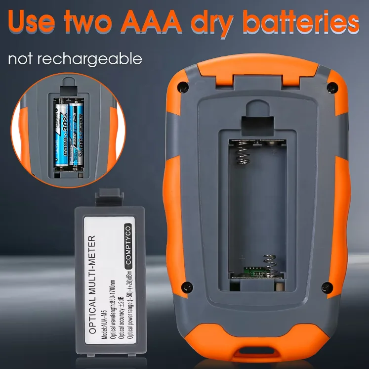 Optical Power Meter AUA-M50 Fiber Optic Tester (-50~+26dBm) Built-in VFL+OPM 4-in-1 Optica