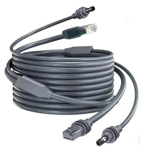 20m 30m 40m 50m RJ45 Ethernet + DC 12V Power Cable for CCTV IP Camera, Network Power Integ