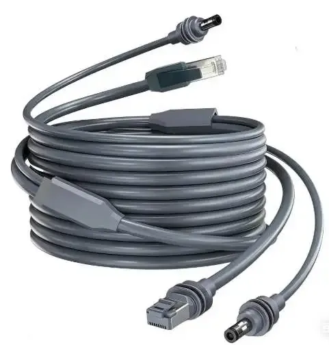 20m 30m 40m 50m RJ45 Ethernet + DC 12V Power Cable for CCTV IP Camera, Network Power Integ