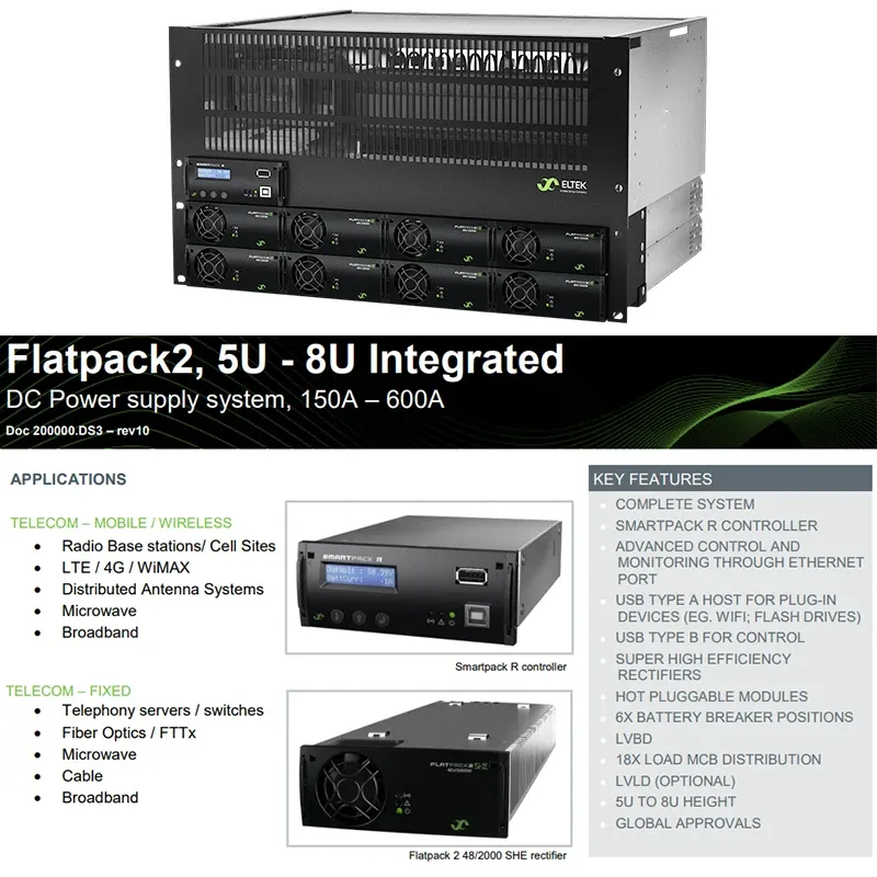 Eltek 19inch 4U Distribution Flatpack2 24v/48v/24KW Integrated Embedded DC Power System-boxintelecom