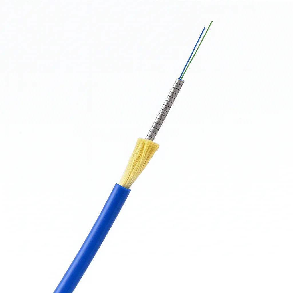 GJJKAV Simplex Duplex Armored Patch Cord Cable Indoor LSZH Tight Buffered Steel Tube Prote