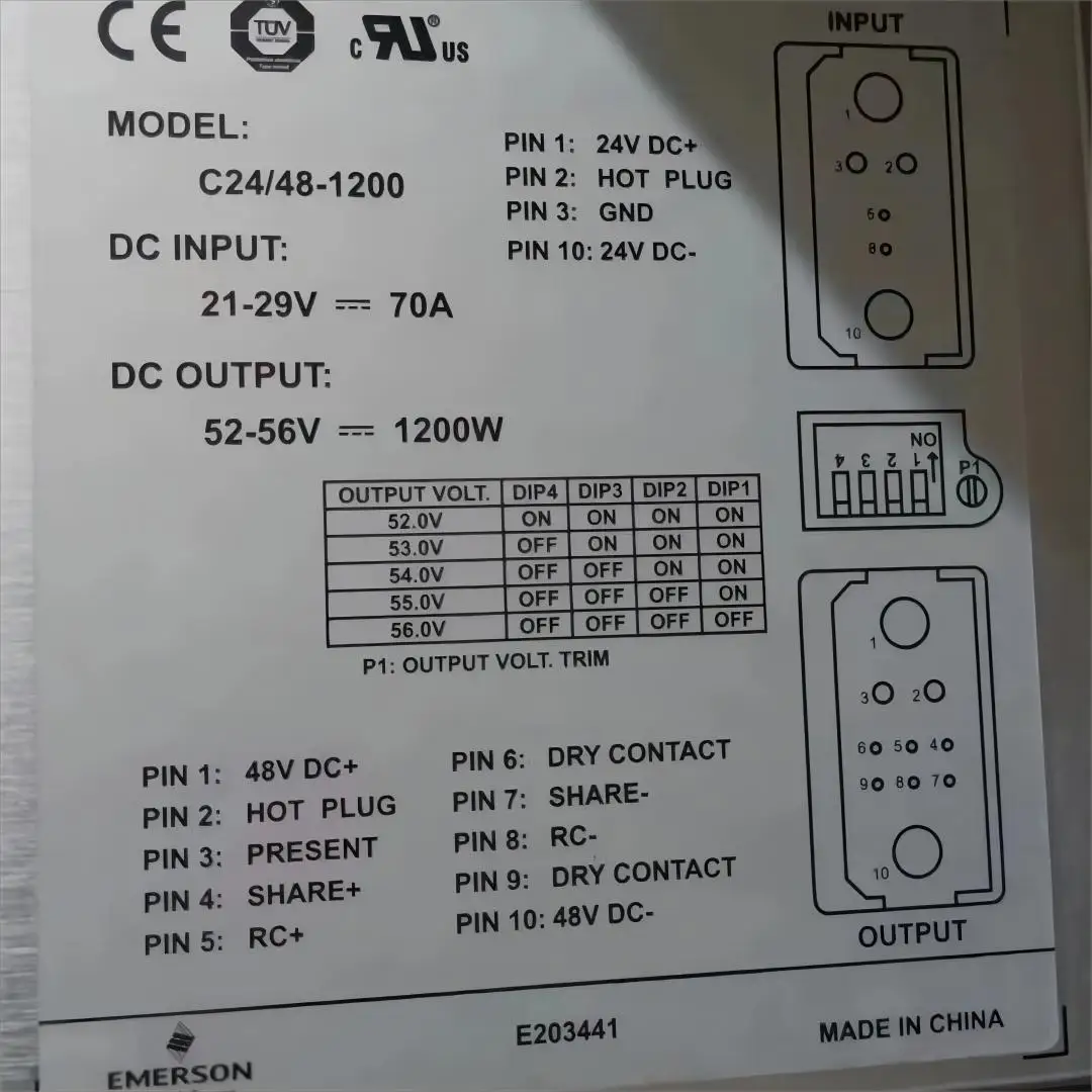 C24/48-1200 Communication Power Supply Rectifier Module for Emerson DC 24V to 48V Power 12