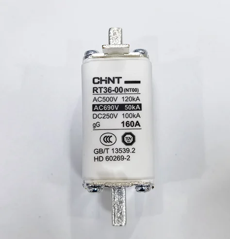RT36-00 NT00 160A Knife Contact Fuse 690V AC High Breaking Capacity Industrial Fuse Protec