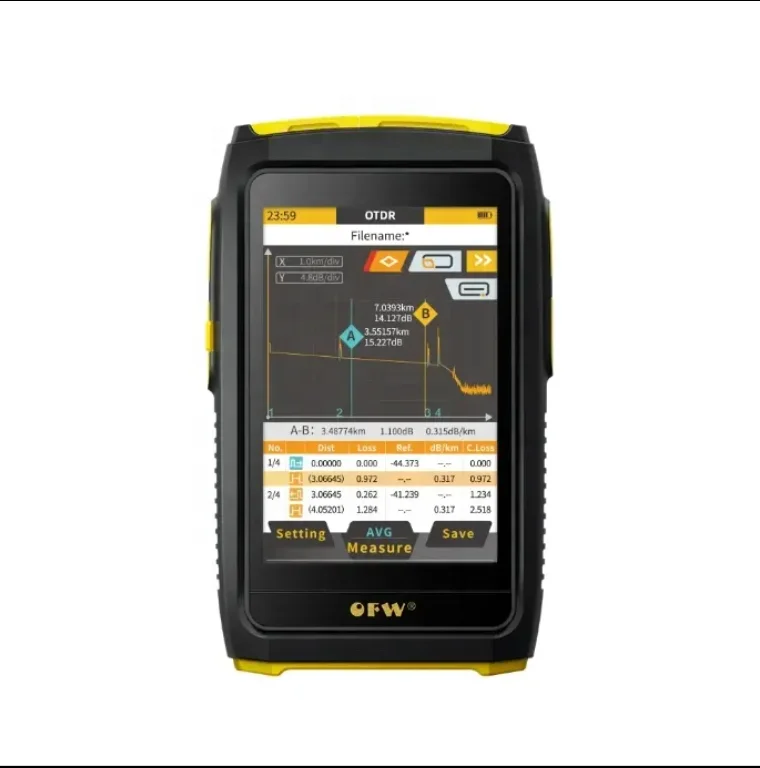 MINi OFW OTDR Active Fiber Live Test 1550nm 20dB Fiber Optic Reflectometer Touch Screen VFL OLS OPM FWT-100-boxintelecom