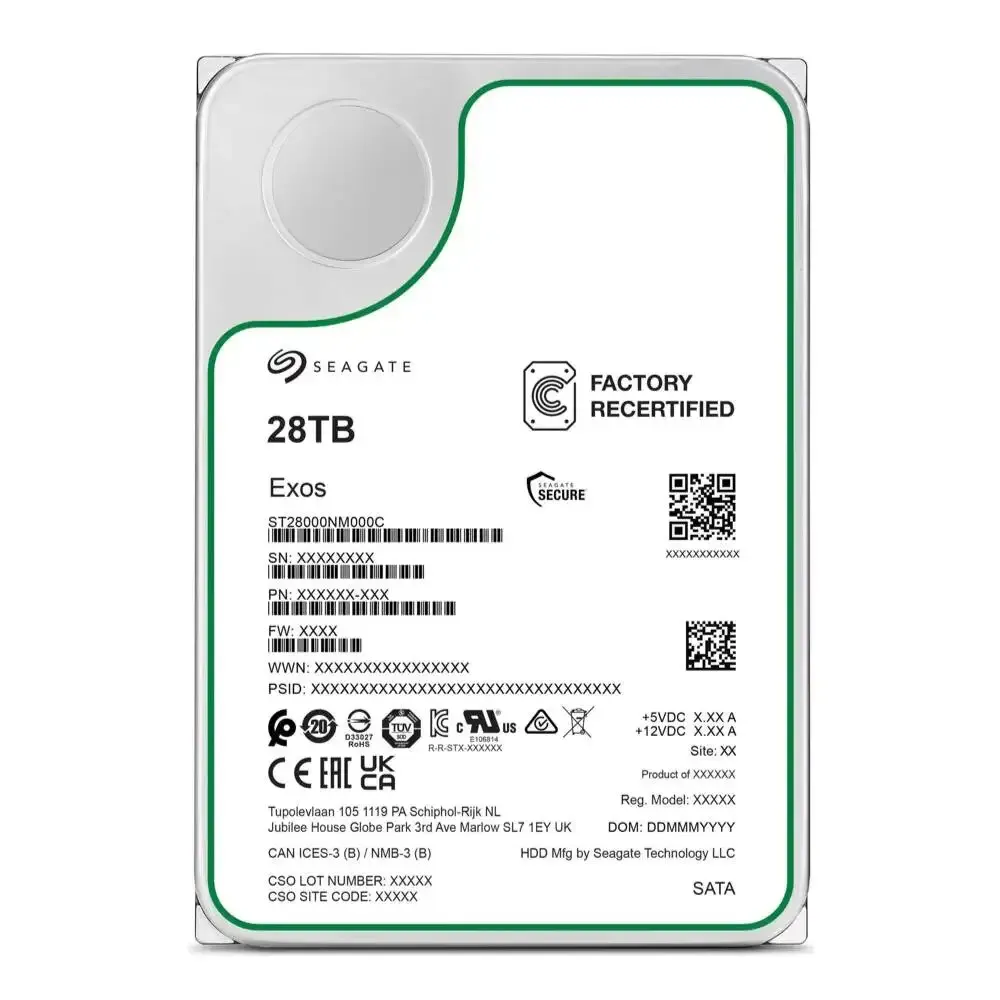 ST Recertified Exos X 28TB ST28000NM000C 3.5 HDD SATA 6Gb/s Internal Hard Drive CMR 7200 RPM 512MB Cache-boxintelecom