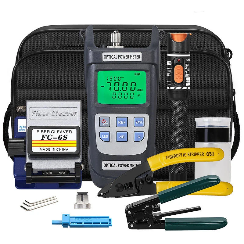 Hot Sale FTTH Fiber Tool kit With Cleaver And Optical Power Meter And Visual Fault Locator Mechanics tool Sets