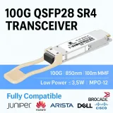100G QSFP28 SR4 Transceiver Module 850nm 100m MPO Compatible with Cisco Huawei Juniper