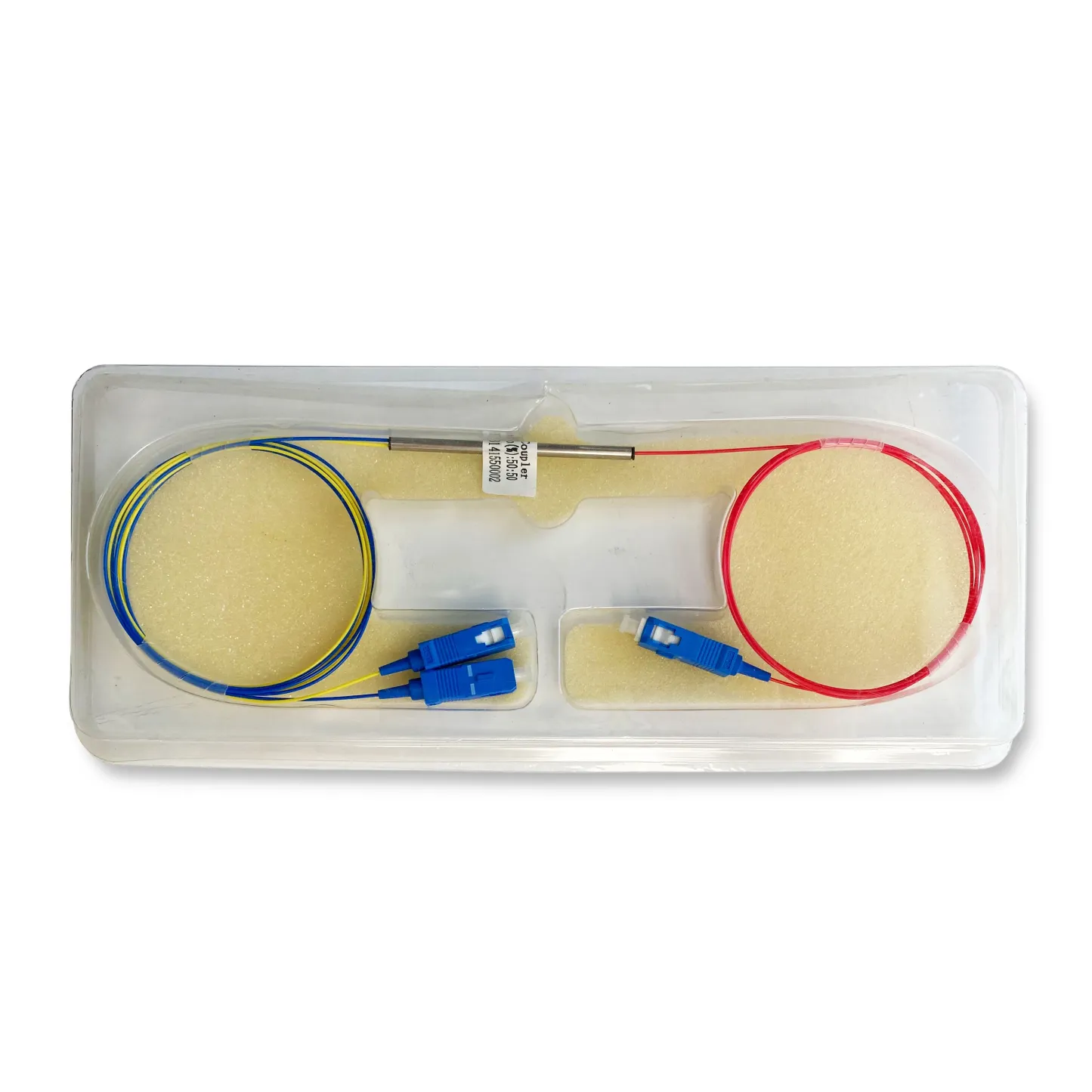 Three Window Coupler Optical Fiber Fbt Coupler with SCUPC Connector 0%~100% Any Ratio 1x2 Steel Tube Type Single Mode Fusion-boxintelecom