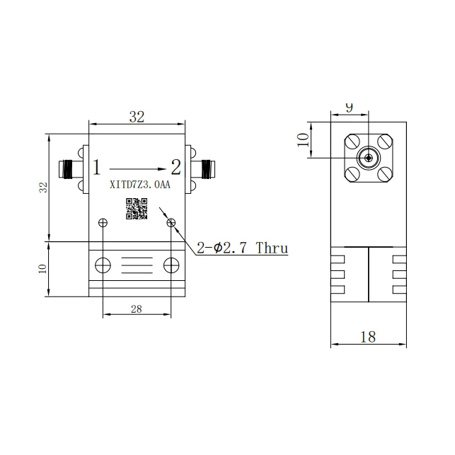 Customized 200W 2-4GHz Coaxial Isolator with  N-F Connector for In-building Solutions