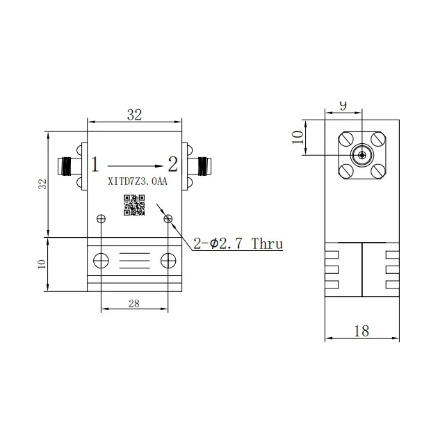 Customized 200W 2-4GHz Coaxial Isolator with  N-F Connector for In-building Solutions