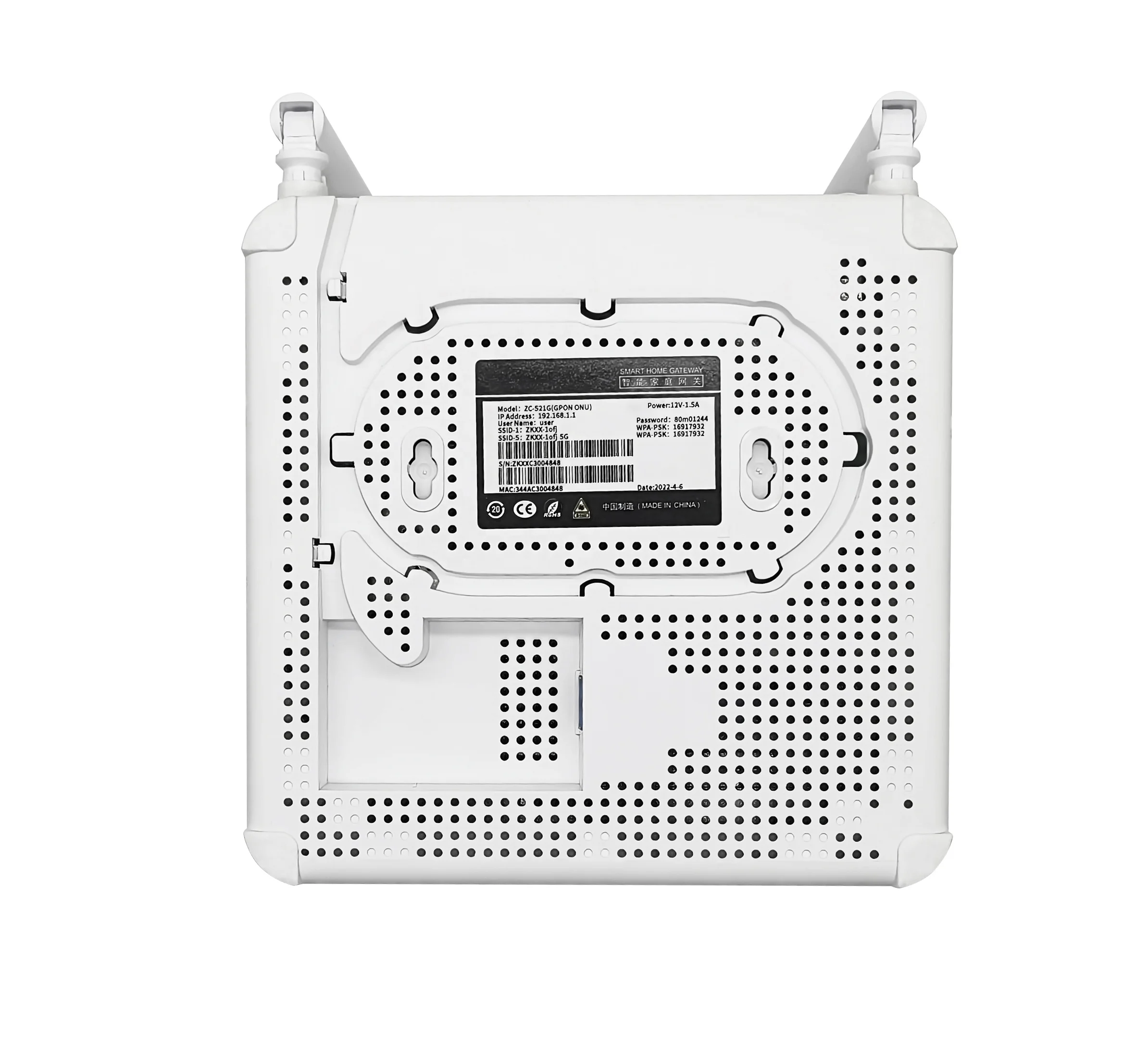 OEM GPON ONU ZC-521G Geon Onu 4ge+1voip+2.4&5g Dual Band Wifi +2usb Same Function As EG8145V5/HS8546V5 F673A V9/F670L-boxintelecom