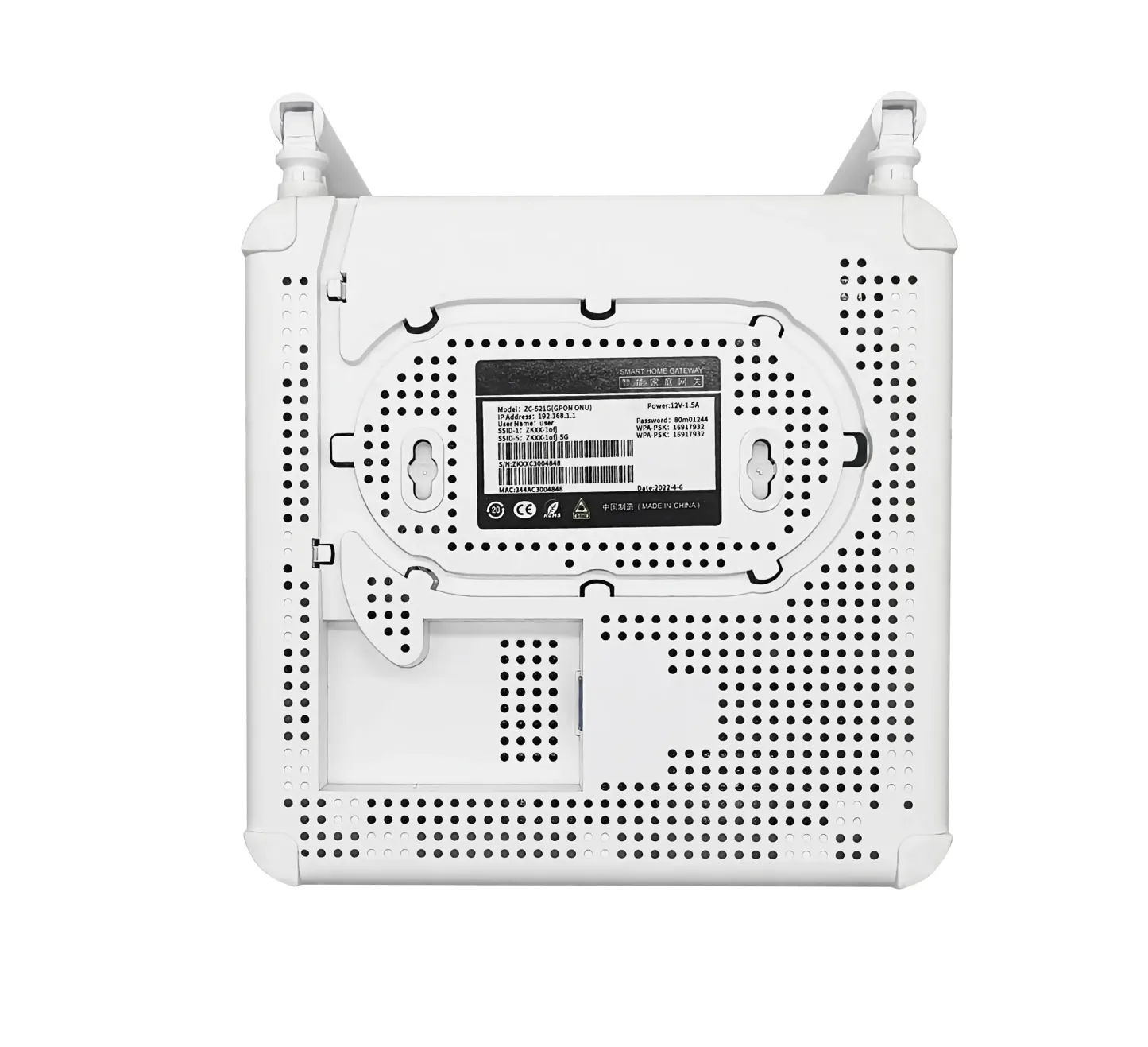 OEM GPON ONU ZC-521G Geon Onu 4ge+1voip+2.4&5g Dual Band Wifi +2usb Same Function As EG8145V5/HS8546V5 F673A V9/F670L-boxintelecom