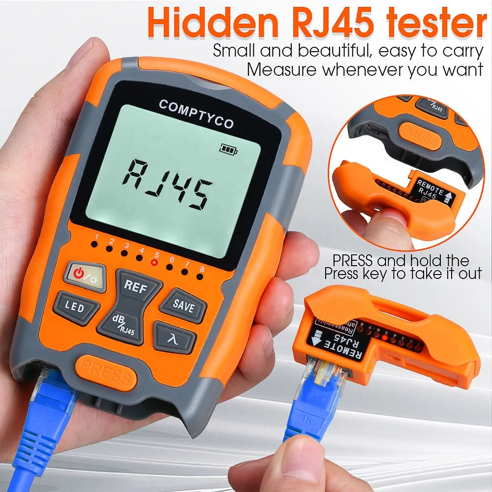 Optical Power Meter AUA-M50 Fiber Optic Tester (-50~+26dBm) Built-in VFL+OPM 4-in-1 Optica