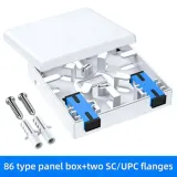 SC LC 86 Type Fiber Optic Faceplate Dual Port FTTH Terminal Box Desktop Optical Cable Outl