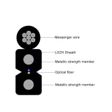 GJYXFCH Outdoor FTTH Drop Cable with 7 Stranded Steel Wire Single Mode Fiber Optic Cable f