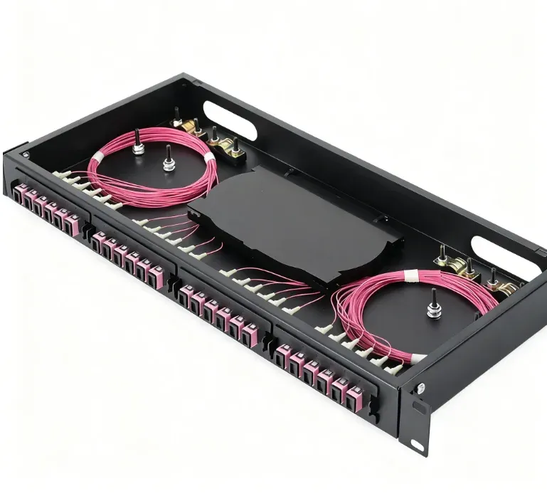 1U 24-Port SC Fiber Optic Patch Panel - Telecom-Grade Rack-Mount Optical Distribution Box 