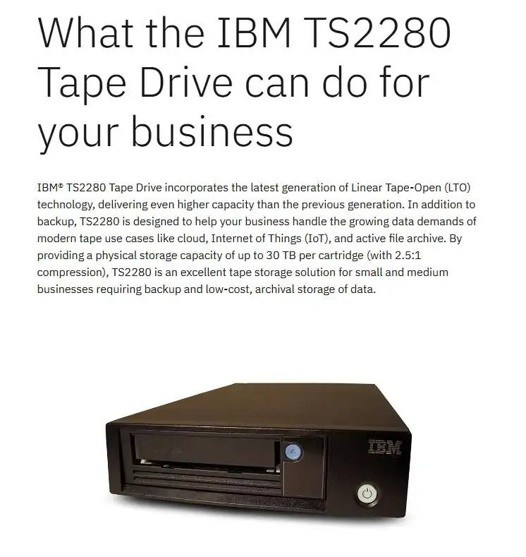 Accurate IBM TS2280 Tape Drive with Linear Tape-Open LTO Technology 2