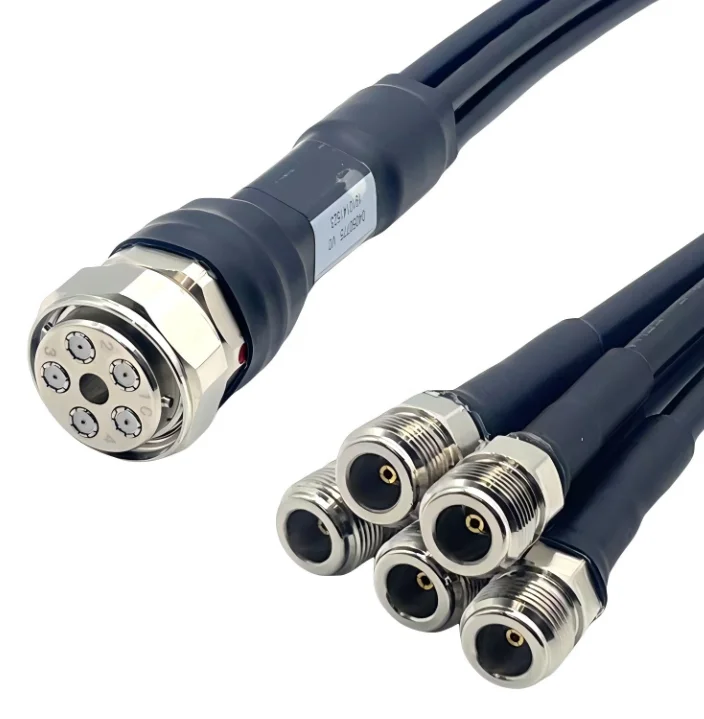 1M Low PIM RF Jumper Cable MQ5 Female to 4.3-10 Female 1/4" Superflex 50Ω