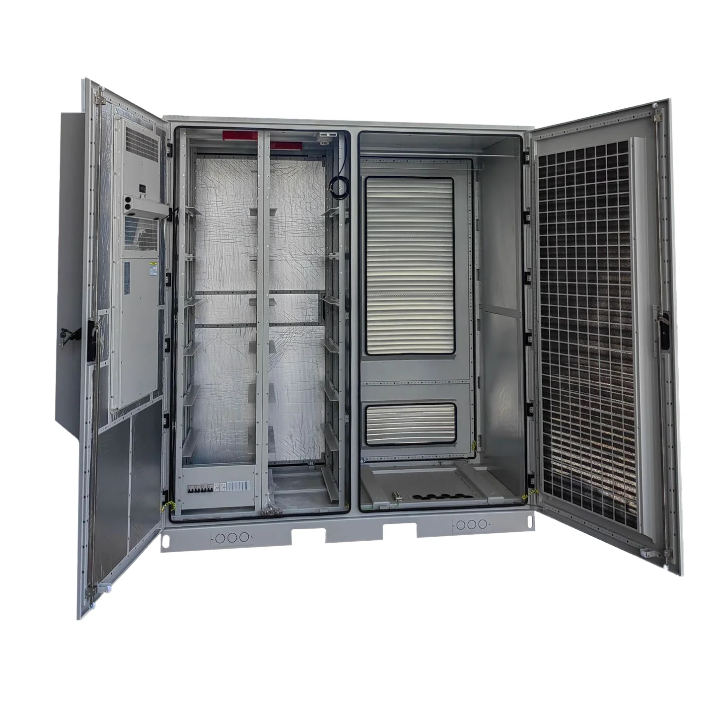 Customizable IP55 Aluminum Galvanized Steel Stainless Steel Double-Compartment Outdoor Integrated Power Equipment Cabinet-boxintelecom