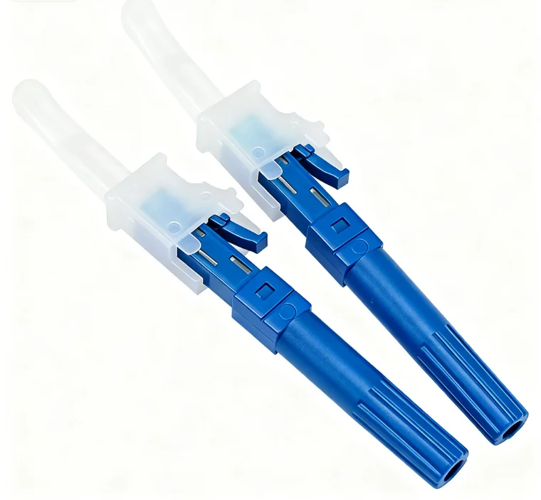 LC APC/UPC Screw Fiber Optic Fast Connector, Pre-Embedded Quick Assembly Connector for 0.9