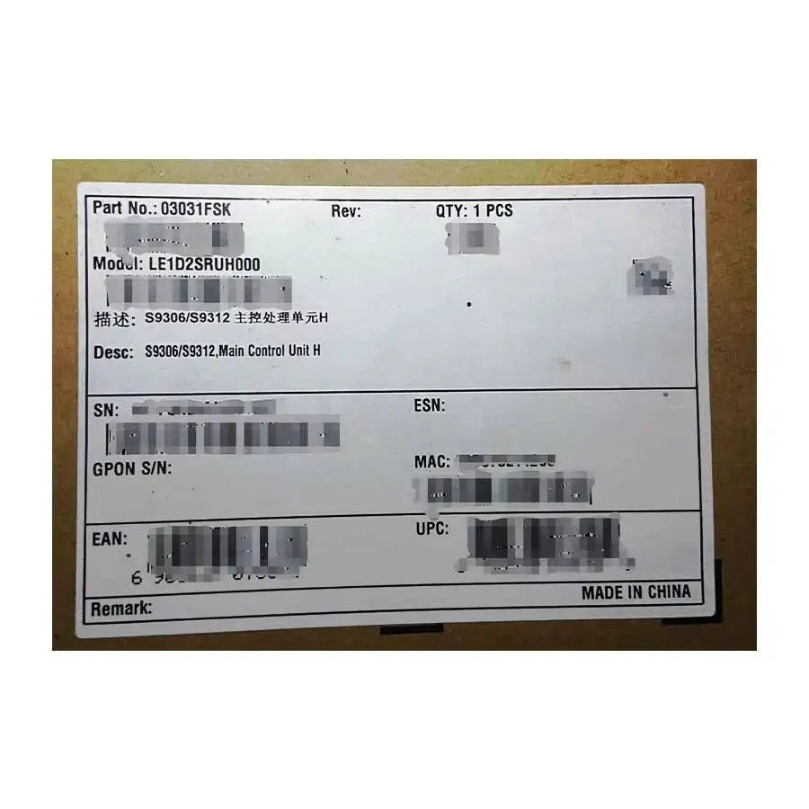 In Stock 03031FSK S9306/S9312 Main Control Unit H LE1D2SRUH000-boxintelecom