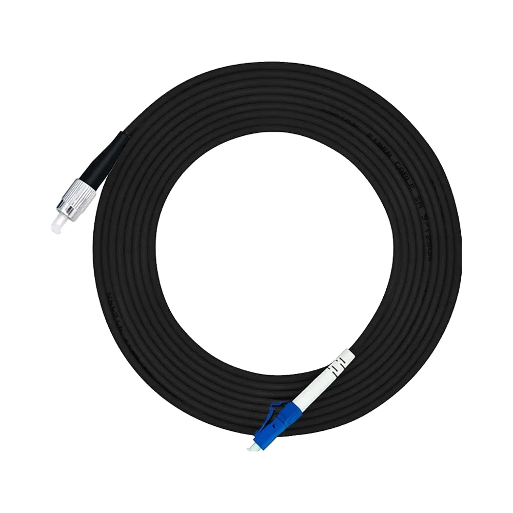 Outdoor Simplex 9/125 SM Fiber Optic Cable Jumper 100ft 30m LC-LC Optical Patch Cord Singl
