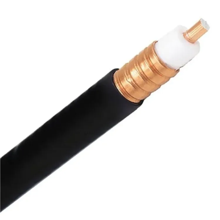High Quality RF 50 Ohm Heliax 1/2 Feeder Corrugated PE Foam Coaxial Cable PVC Jacket Black
