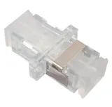 SC Transparent Fiber Optic Adapter with Flange, Simplex SC PC Singlemode Coupler, Ceramic 