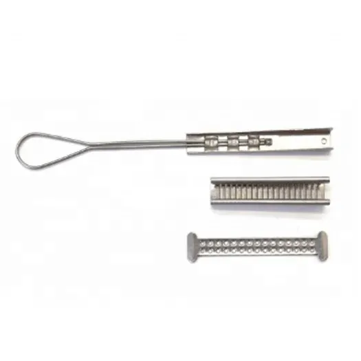 Fiber Optic Drop Wire Clamp, Fiber Clamp suspension set adss wire cable   tension clamp fo