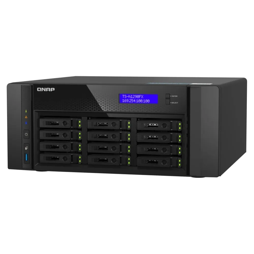 Innovative Product Design Desktop 12-bay U.2 NVMe/SATA All-flash QNAP TS-h1290FX NAS Serve