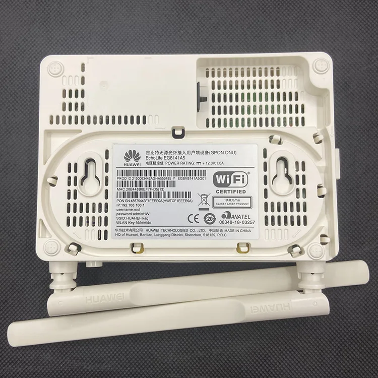 Echolife EG8141A5 ONU Modem GPON/EPON Fiber Optic Network Hw WiFi Router with SC/PC Connector CE RoHS FCC Certified for FTTH Use