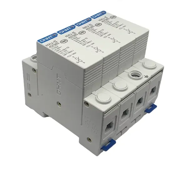 NU6-II 100KA/4P Surge Protection Device 385V AC 4 Pole Lightning Protector DIN Rail Mount