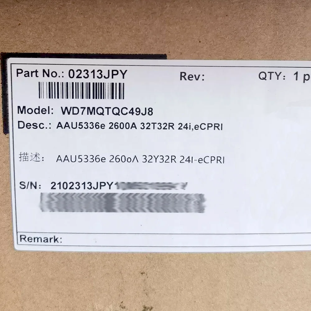 Wholesale 5G AAU Base Station AAU5336e 2600A 32T32R 320W 24i 02313JPY AAU Remote Radio Unit-boxintelecom