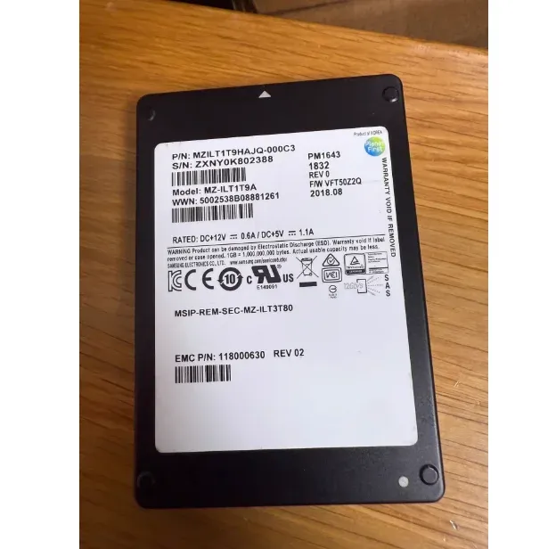 118000518 Enterprise Solid State Drive 1.92TB SAS Interface Adaptation 005052319 Storage R