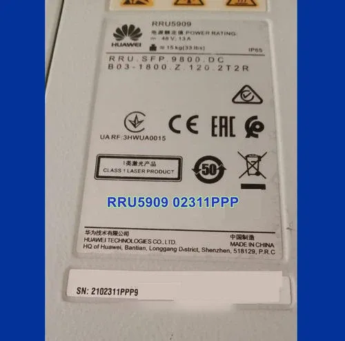 RRU5909 02311PPP Telecom Parts WD5M18590900 B3 1800MHz 2T2R Radio Remote Unit