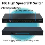 10G Enterprise Ethernet Switch 12 SFP Ports Optical SFP with QoS/VLAN/IGMP/DHCP 1U Rackmou