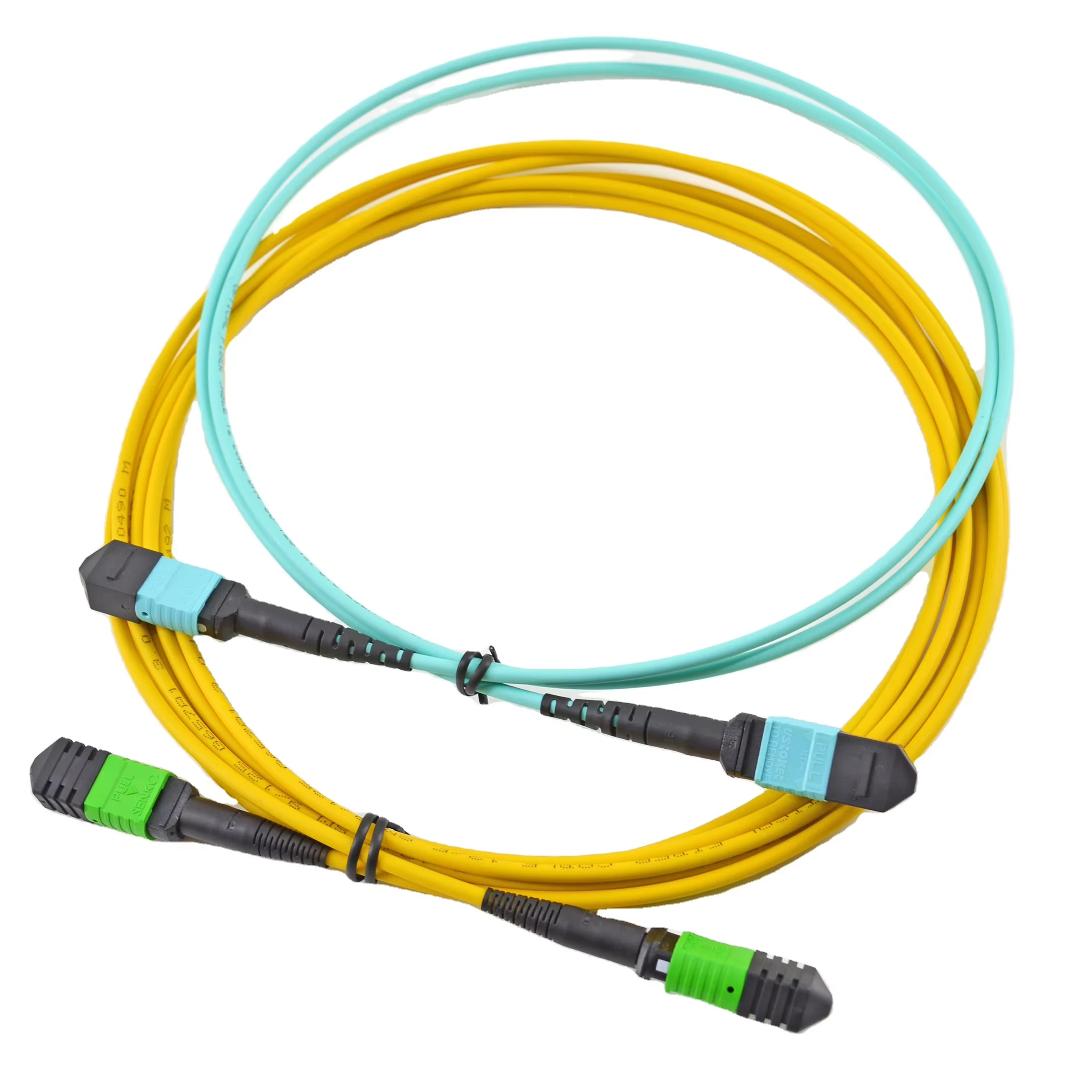 Mpo-Mpo Female Connectors 12 Fiber Multi-Mode OM3 Optical Fiber Patch Cord with 30m Factor