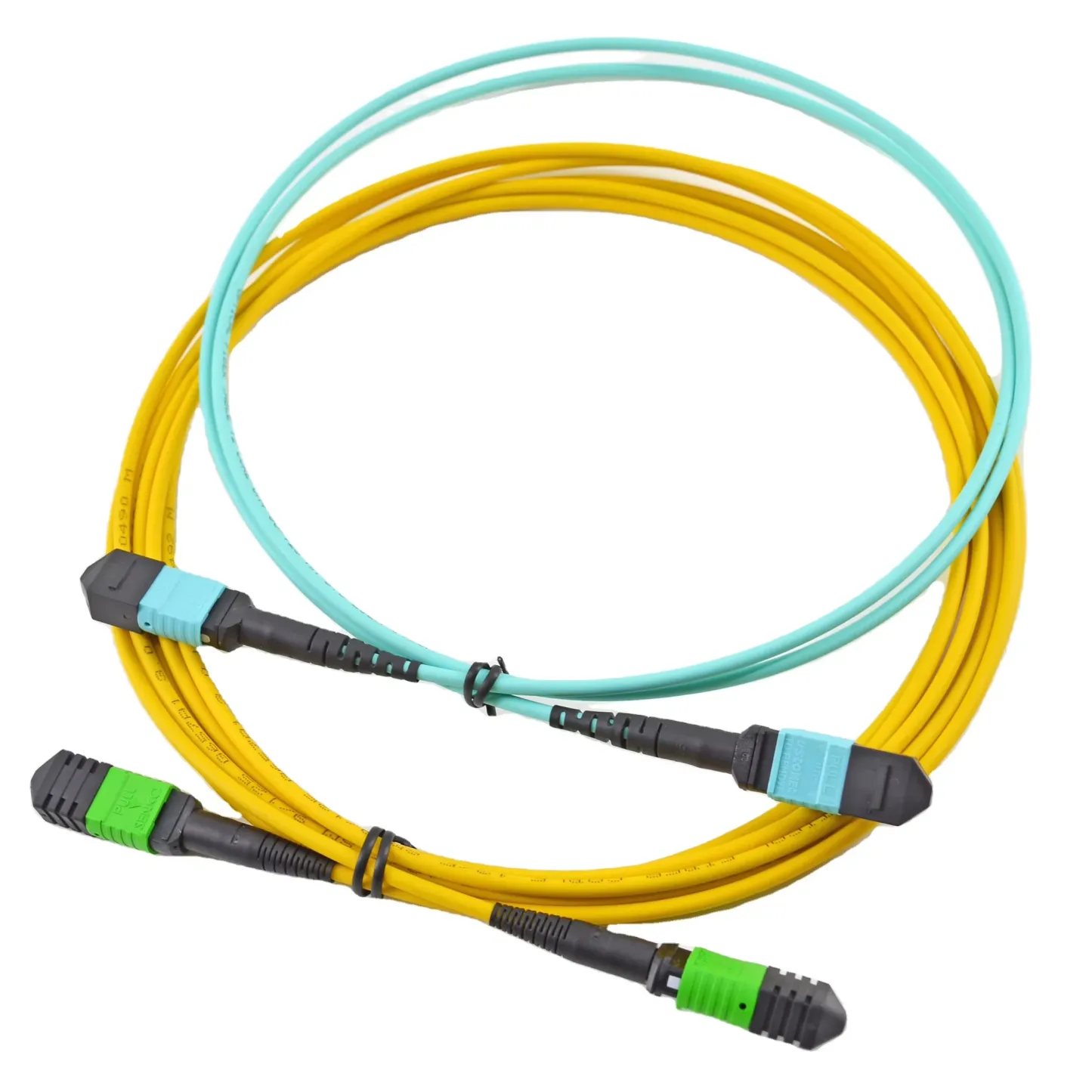 Mpo-Mpo Female Connectors 12 Fiber Multi-Mode OM3 Optical Fiber Patch Cord with 30m Factor
