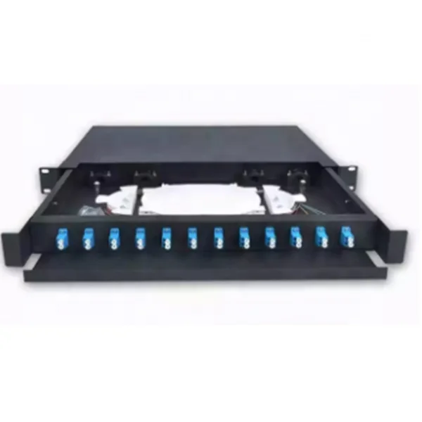 19 ''1u Odf 24 48 96 144 Core Optical Terminal Box Sliding Fiber Optic Panel-boxintelecom