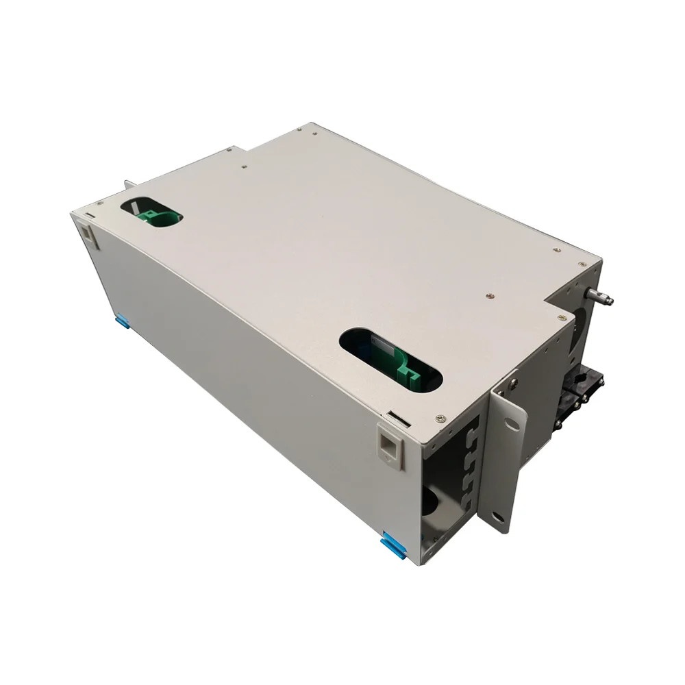 48 Core Sliding Rack Mount Fiber Optic Distribution Frame ODF 19 Inch 1U with SC/LC Adapte