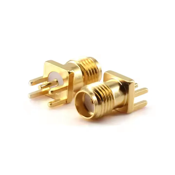 RF Adaptor RF Connector SMA F Brass Gold Plated Rf Connector Splint Coaxial Connector for 